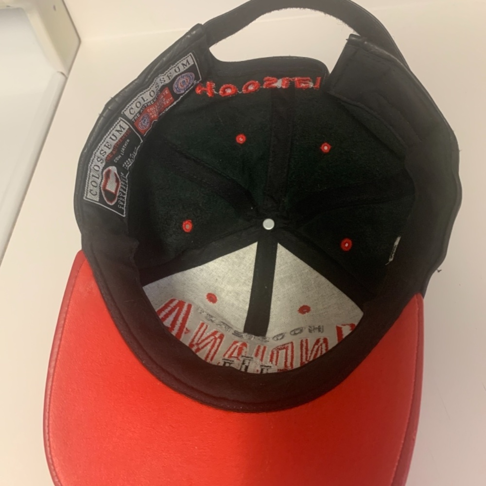 RARE men’s leather Indiana University vintage SnapBack hat - Picture 4 of 5